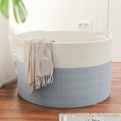 Ornavo Home Extra Large Round Cotton Rope Storage Basket Laundry Hamper with Handles -Premium Sales caddf73a848d4a99b6e138c52ab50872 1080x