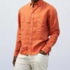 Billy Reid Tuscumbia Linen Shirt in Burnt Orange - men -Premium Sales cbe80d6657d54a8dad68dc07d89992fc 1080x