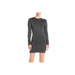 Pam & Gela Lurex Womens Metallic Mini Sweaterdress