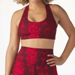 Glyder Notch Bra in Cherry Snake - women