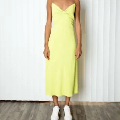 Le Superbe Double Bessette Slip Dress in Turmeric - women