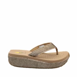 Volatile Neville Wedge Flip Flop In Champagne - women