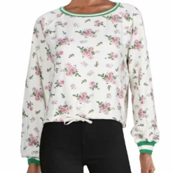 Pam & Gela Womens Floral Comfy Sweatshirt