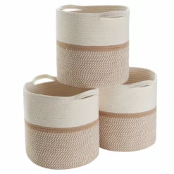 Ornavo Home 3 Pack Woven Cotton Rope Shelf Storage Basket with Handles -Premium Sales e10a83e3d0584500b6857081dbffb135 205c3224 e4a5 4e25 8c70 916b783b7c5b 1080x