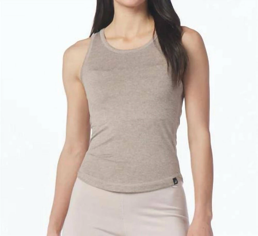 Glyder Simplicity Tank in Mocha Heather - women 3 Glyder Simplicity Tank in Mocha Heather - women