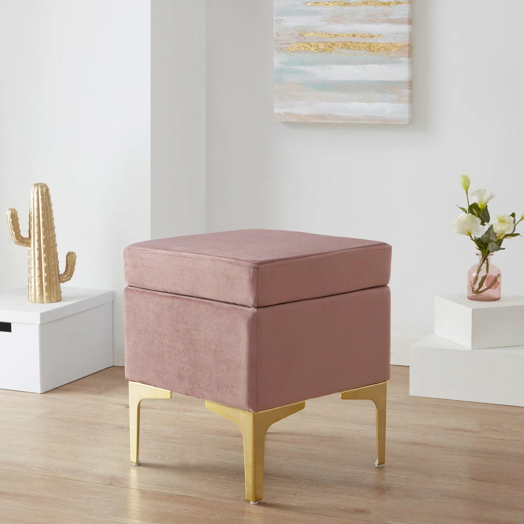 Ornavo Home Madison Square Velvet Ottoman 8 Ornavo Home Madison Square Velvet Ottoman - Image 6