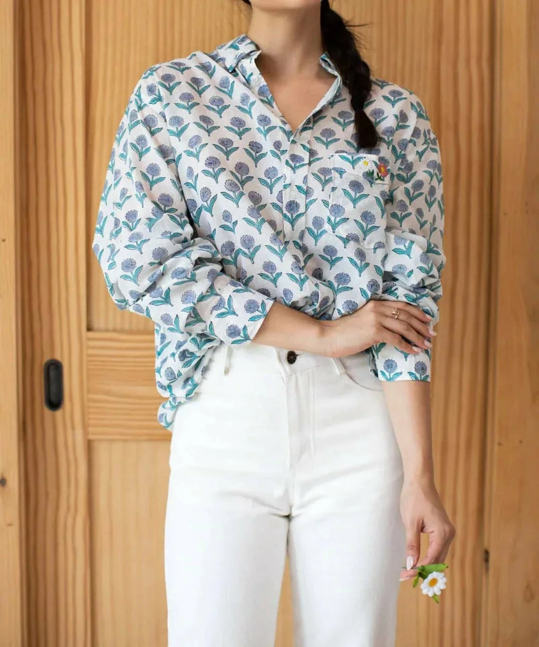 Emerson Fry Ryan Shirt in Delphinium Blue Organic - women 3 Emerson Fry Ryan Shirt in Delphinium Blue Organic - women