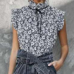 Christy Lynn Nora Top in Black Posey Print - women