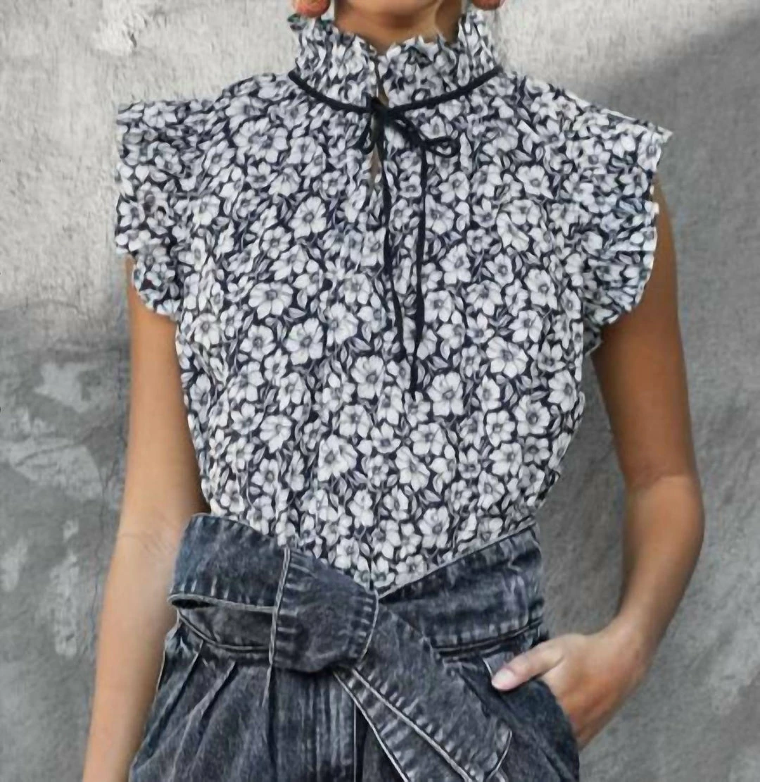 Christy Lynn Nora Top in Black Posey Print - women 3 Christy Lynn Nora Top in Black Posey Print - women