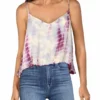 Angie Womens Tie-Dye V-Neck Crop Top