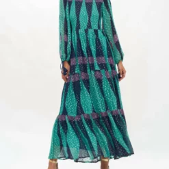 Oliphant Smocked Top Maxi Dress in Eggplant Tarot - women