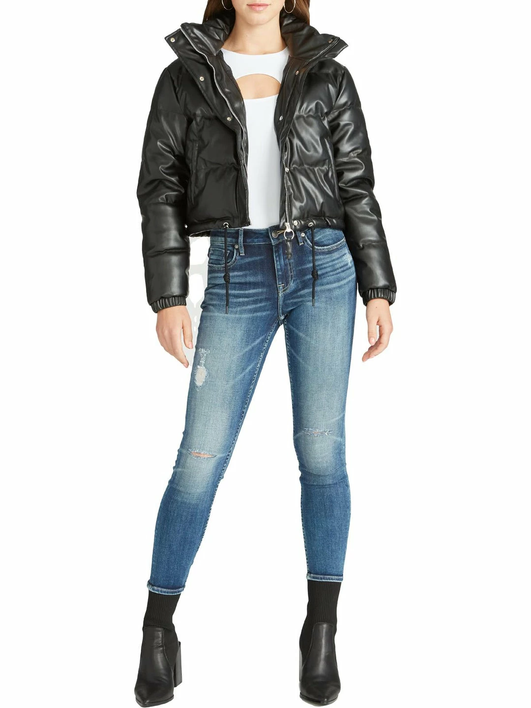 Vigoss Womens Faux Leather Cold Weather Puffer Coat 3 Vigoss Womens Faux Leather Cold Weather Puffer Coat